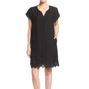Madewell Caitlyn Embroidered Black Shift Dress